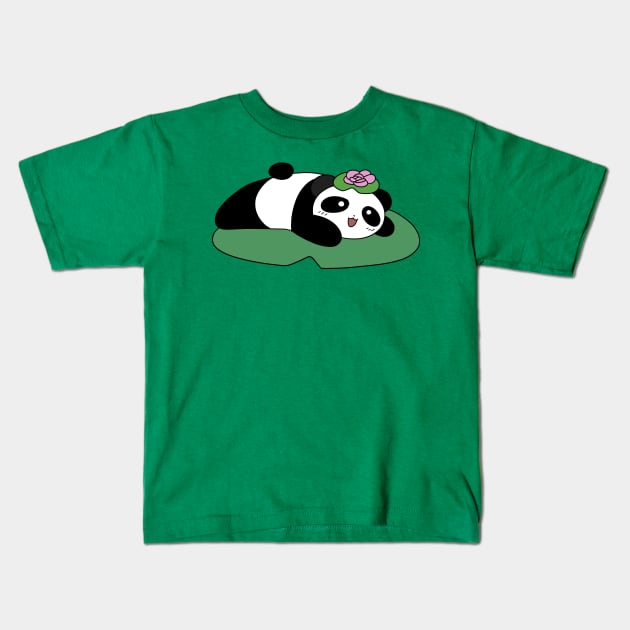 Lilypad Panda Kids T-Shirt by saradaboru